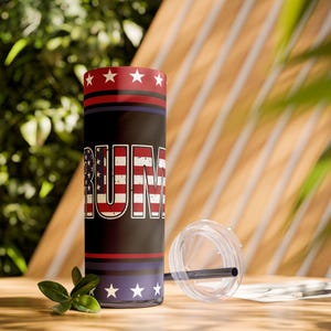 Trump Skinny Tumbler 20oz MAGA 2024 Trump 2024 Gift Trump Supporter Tumbler 45 47 Trump For President Tumbler In My Trump Era Tumbler