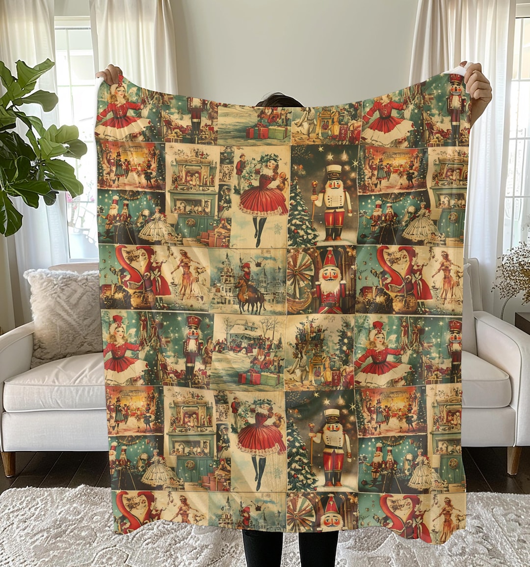 Nutcracker Yellow Pattern Print Hooded Blanket