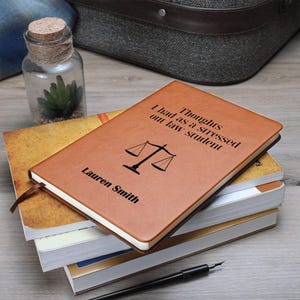 Personalized Law Student Leather Journal Law School Journal Custom New Law Student Gift image 7