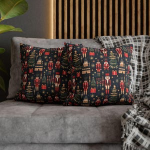 Jul Nötknäpparen Polyester Fyrkantigt Örngott Toile de Jouy Spunnet Polyester Fyrkantigt Örngott