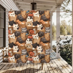 Cute Cat Blanket Sherpa Fleece Blanket for Cat Lovers Cute Cat Sherpa Fleece Blanket Minky Blanket Cat Mom Blanket Cat Mom Gift Cat Throw