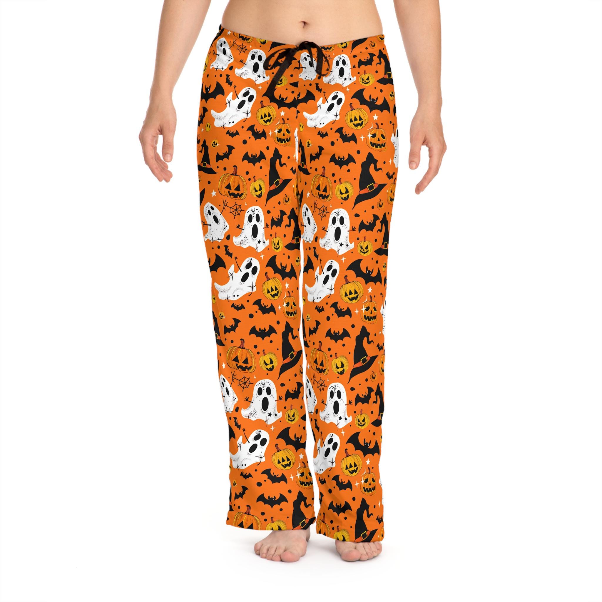 Halloween Vetement Femme Pyjamas D'Halloween Pour Femmes Ensemble 2 Pcs Imprimé Citrouille Fantôme Chemises Et Shorts Pjs Boutonné Vêtements De Nuit Confortables Pyjama Halloween Femme