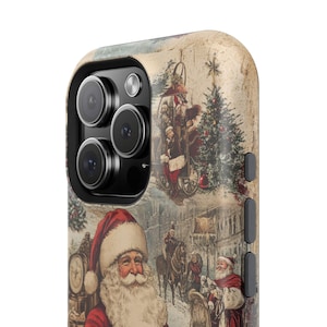 Vintage Santa MagSafe Phone Case Vintage Christmas Phone Case Vintage Santa Phone Case iPhone Phone Case Magsafe Tough Case Christmas Gift image 7