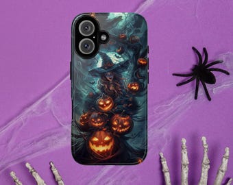 Witch Phone Case Halloween Phone Case Tough Phone CaseCase iPhone cases ALL SIZES Samsung Halloween Gift for Her Scary Pumpkin