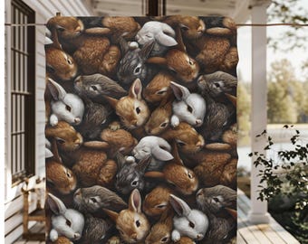 Cute Bunny Blanket, Easter Blanket for Bunny Lovers Throw Rabbit Sherpa Fleece Blanket Rabbit Blanket Gift Animal Blanket Easter Gift