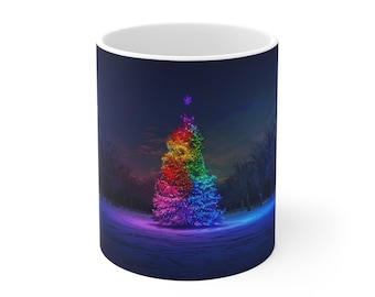 Christmas Tree Mug 11oz Christmas Tree Mug Pride Christmas Tree Coffee Mug Christmas Gift for Her Coffee Mug Christmas Gift for Him