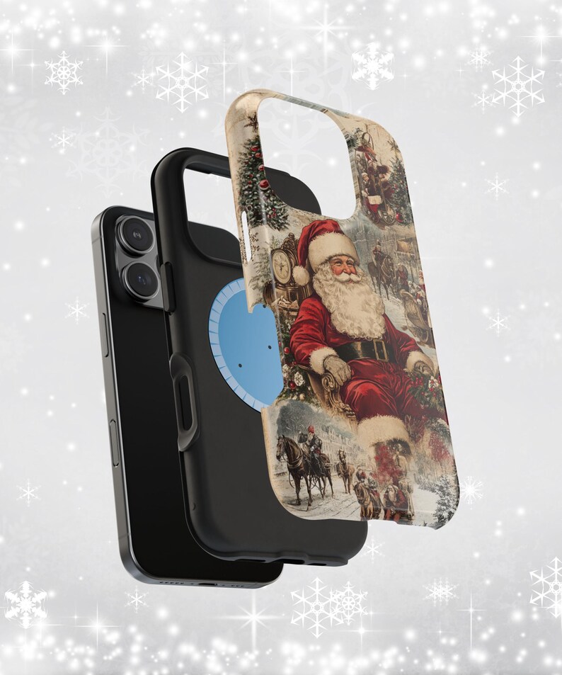 Vintage Santa MagSafe Phone Case Vintage Christmas Phone Case Vintage Santa Phone Case iPhone Phone Case Magsafe Tough Case Christmas Gift image 4