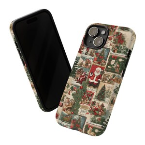 Vintage Christmas Phone Case Santa Phone Case iPhone cases Samsung cases Santa Christmas Tree Phone case Christmas Gift image 2