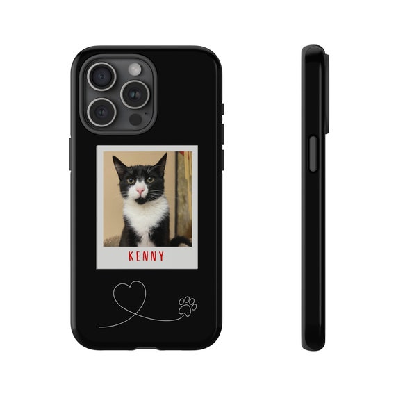 Personalized Polaroid Cat Photo Phone Case Cat Tough Phone Case