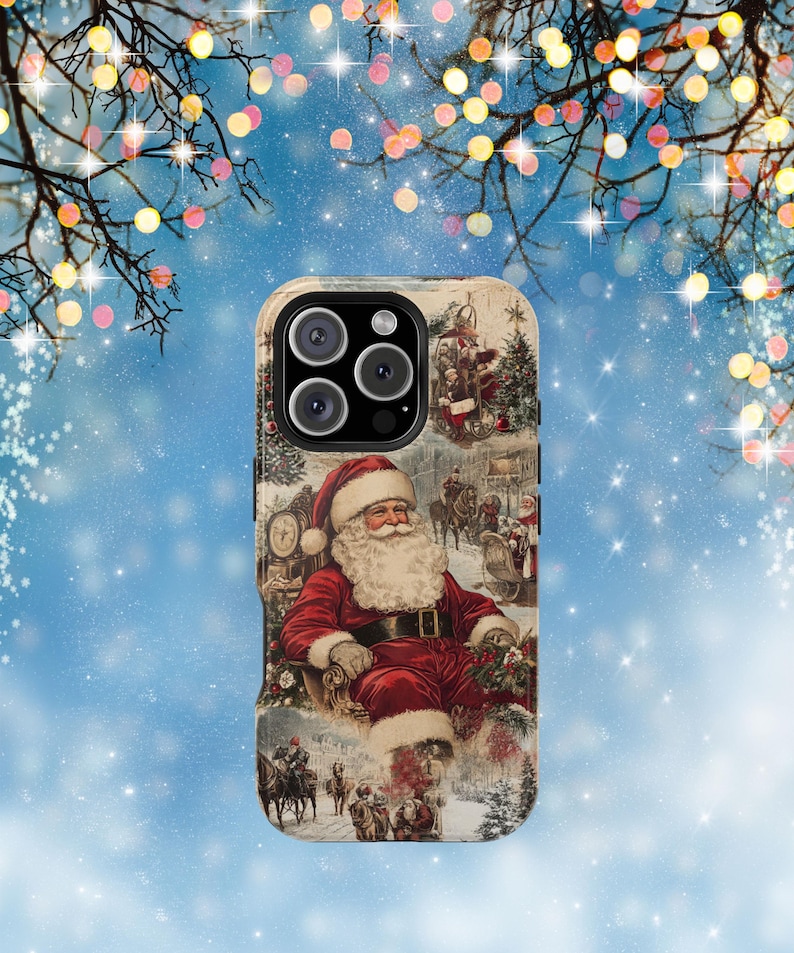 Vintage Santa MagSafe Phone Case Vintage Christmas Phone Case Vintage Santa Phone Case iPhone Phone Case Magsafe Tough Case Christmas Gift image 5