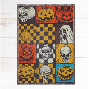 Halloween Woven Blankets Horror Blanket Pumpkin Blanket