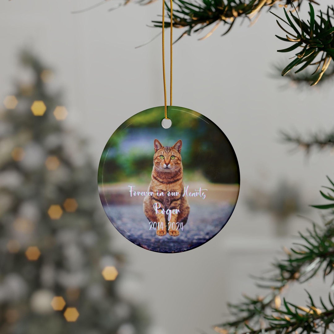 Personalized Cat Ornament Custom Cat Memorial Ornament Pet Portrait ...
