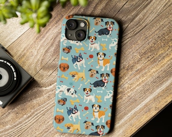 Schattige hond telefoon geval iPhone geval 15, 14, 13, 12, 11, X, XR, XS, 8, 7 ALLE maten leuk cadeau voor haar aangepaste cadeau nieuwe hond minnaar cadeau hond moeder
