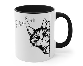 Peekaboo Cat Mug Cat Mug Cat lover Gift Cat Mom Gift Best Cat Mom Mug Cat Mom Birthday Gift Gift for Cat Mom Book Lover Mug coffee mug