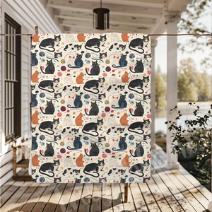 Cute Cat Blanket Cute Cat Pattern Sherpa Fleece Blanket Cute Cat Mama Blanket Cat Lover Blanket