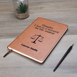 Personalized Law Student Leather Journal Law School Journal Custom New Law Student Gift image 9