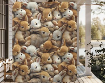 Cute Bunny Blanket, Easter Blanket for Bunny Lovers Throw Rabbit Sherpa Fleece Blanket Rabbit Blanket Gift Easter Gift Easter Blanket