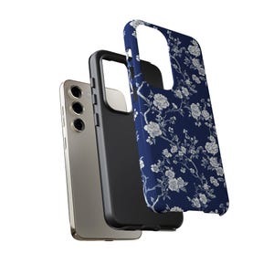 Coque de portable à fleurs en toile de Jouy, française, solide, coque de portable à fleurs, française pour iPhone 15 14 13 12 11 X XR XS 8 7 Samsung toutes les tailles image 7