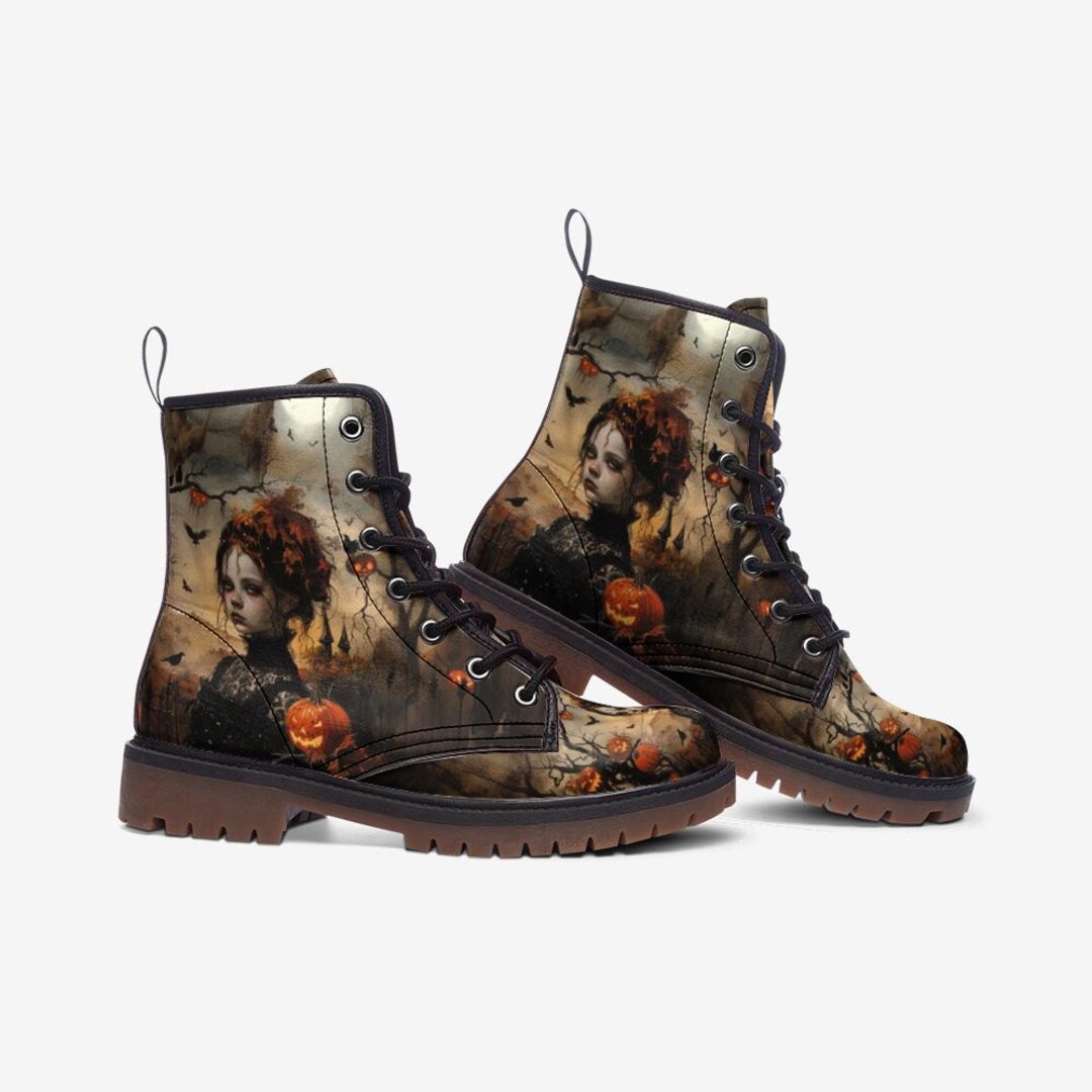 Spooky Halloween Boots Zombie Girl Combat Boots Unisex Casual