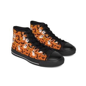 Cute Ghost Halloween Men&#39;s Sneakers Spooky Halloween Women&#39;s Classic Sneakers Halloween Costume Halloween Shoes