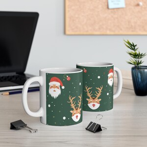 Christmas Mug 11oz Santa Mug Reindeer Mug Christmas Gift for Her Coffee Mug Christmas Gifts