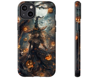Witch Phone Case Halloween Phone Case Tough Phone CaseCase iPhone cases ALL SIZES Samsung Halloween Gift for Her Scary Pumpkin