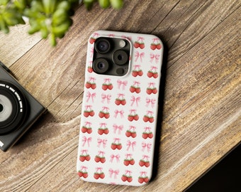 Kokette Erdbeere Pink Bögen Handyhülle Rosa Bogen Muster Rosa Bänder iPhone 15, 14, 13, 12, 11, X, XR, XS, 8, 7 ALLSizes Geschenk für Sie