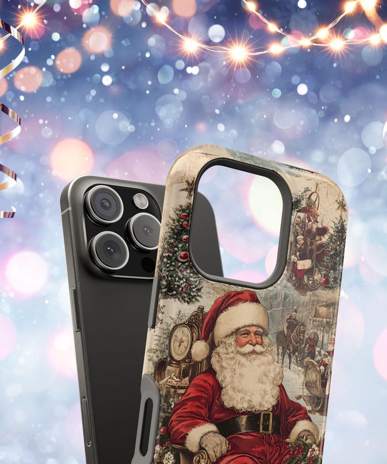 Vintage Santa MagSafe Phone Case Vintage Christmas Phone Case Vintage Santa Phone Case iPhone Phone Case Magsafe Tough Case Christmas Gift image 6