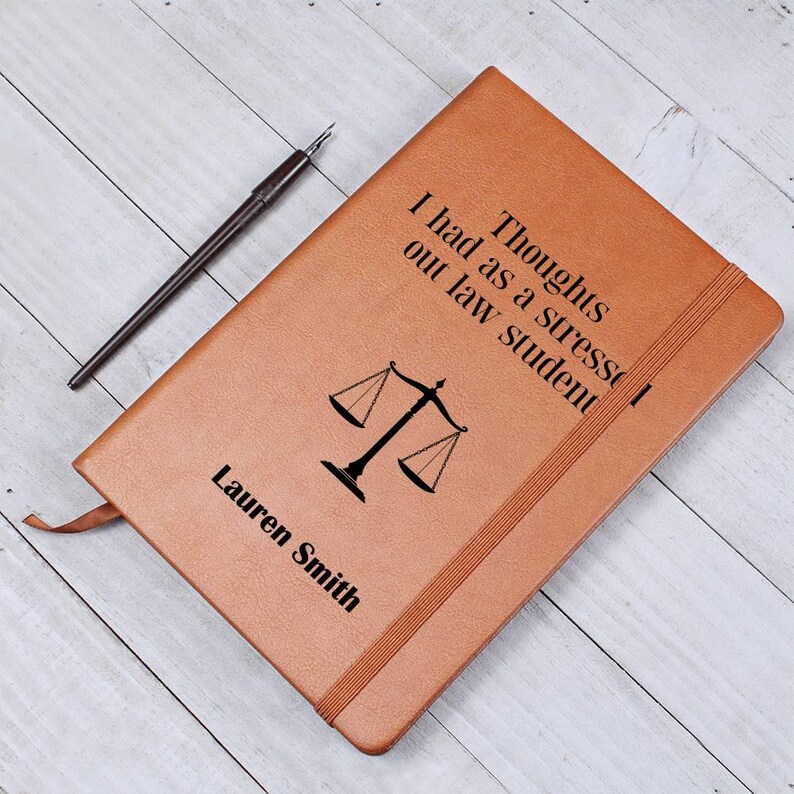 Personalized Law Student Leather Journal Law School Journal Custom New Law Student Gift image 3