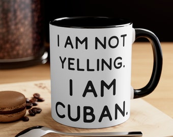 Je ne crie pas, je suis cubain, tasse tasse à café cubaine, café cubain avec café, cadeau cubain, café cubain, tasse miami conçue/fabriquée aux États-Unis