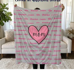 Personalized Mom Blanket Custom Blanket for Mom for Valentines Mothers Day Mother Sherpa Fleece Blanket