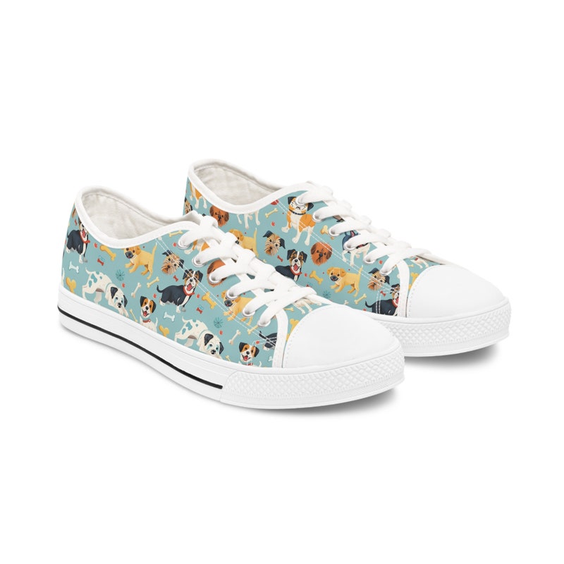 Maltese Puppy Dog Pattern Print Black Sneaker Shoes For Men Women main image 1