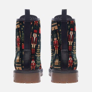 Christmas Nutcracker Boots Christmas Boots Christmas Shoes Christmas Combat Boots Christmas Costume Casual Vegan Leather Lightweight Boots image 3