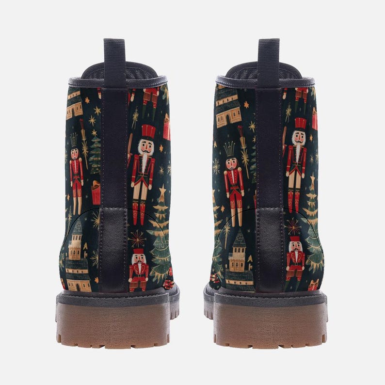 Christmas Nutcracker Boots Christmas Boots Christmas Shoes Christmas Combat Boots Christmas Costume Casual Vegan Leather Lightweight Boots image 3