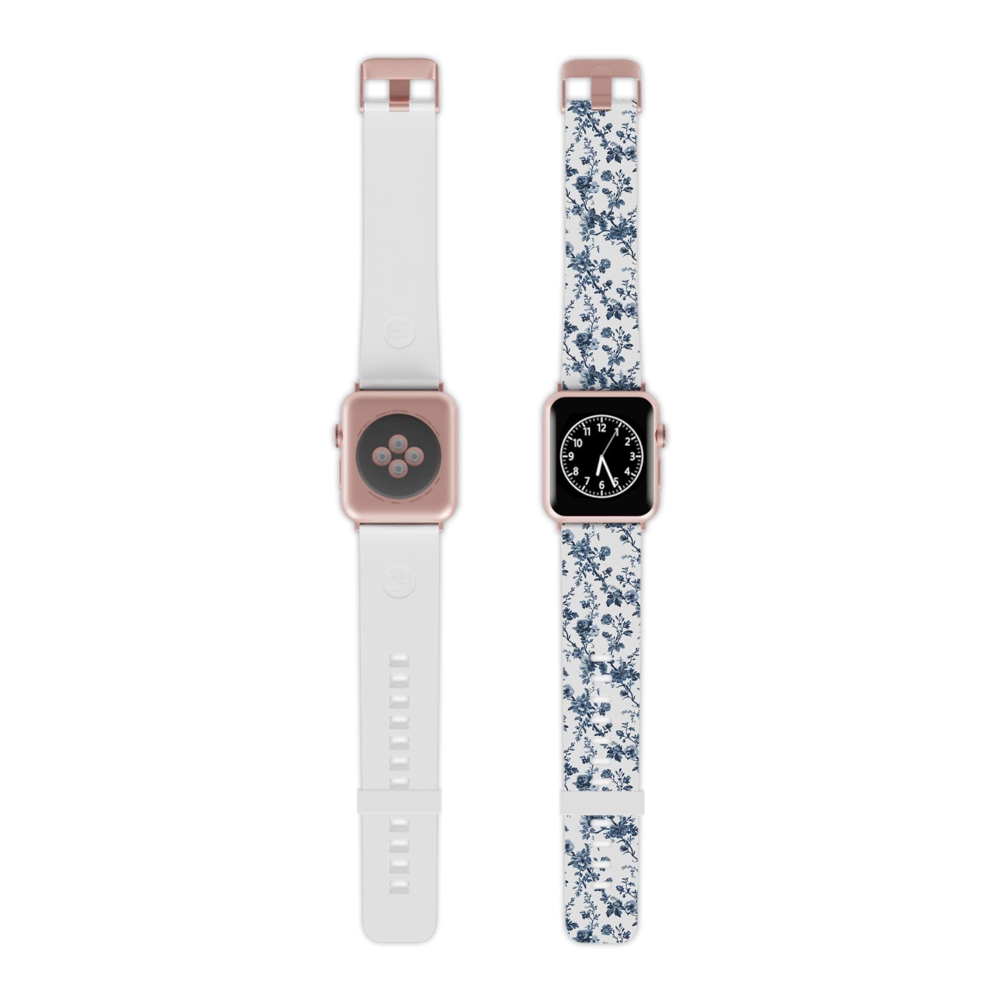 Toile de Jouy Watch Band for Apple Watch Stainless steel Apple Watch adapter hardware French Floral Watch Band for Apple Watch