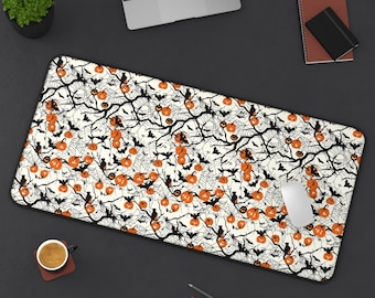 Halloween Desk Mat Halloween Mouse Pad Horror Show Desk Mat Spooky Desk Mat Evil Pumpkin Mouse Pad