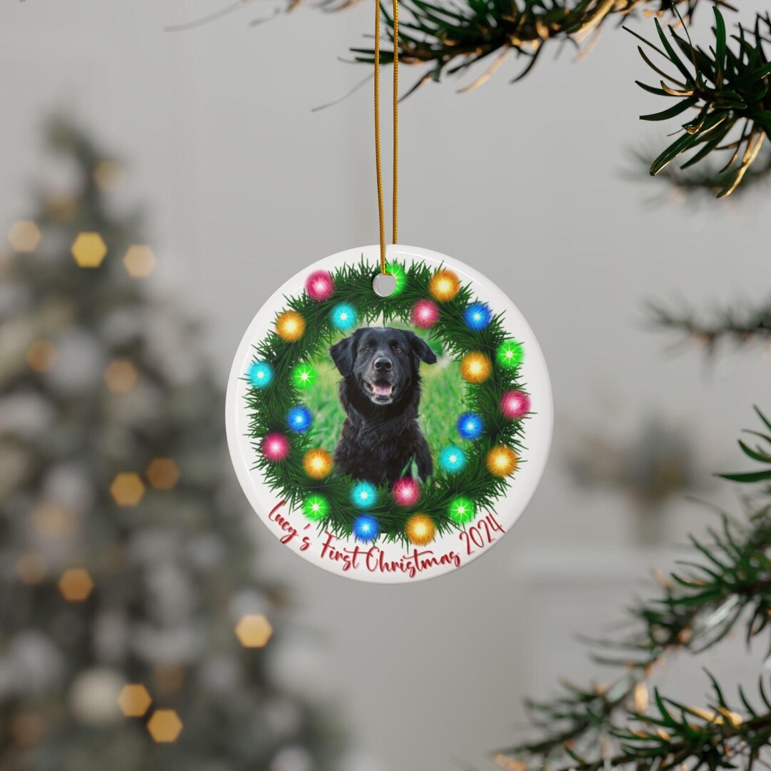 Personalized Dog Ornament Custom Dog Photo Ornament Pet Portrait ...