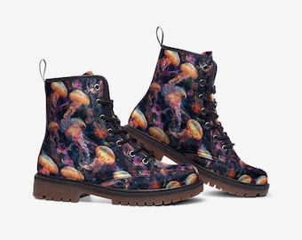 Jellyfish Combat Boots Marine Boots Casual Vegan Leather Lightweight boots