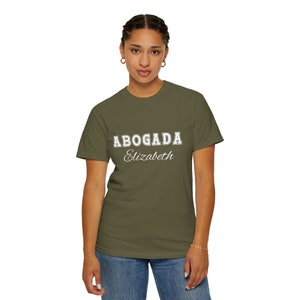 Personalized Abogada Shirt Comfort Colors® Lawyer New Abogada Gift Graduation Gift for lawyer New Attorney Gift Esquire Shirt Graduation