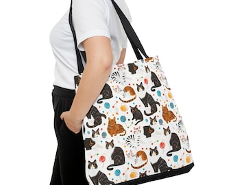 Cute Cat Tote Bag Cute Bag Cute Gift for Her Cat Lover Gift Cat Mom Gift Custom Gift for Her Personalized Gift for Her Cat Bag Cat Lover Bag