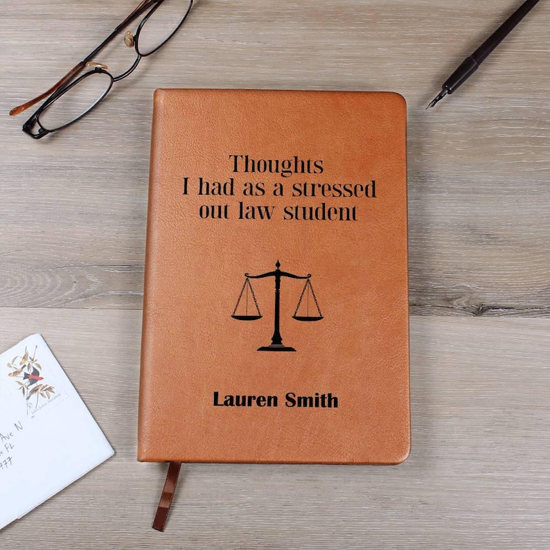 Personalized Law Student Leather Journal Law School Journal Custom New Law Student Gift image 2