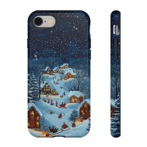 Vintage Village Winter Wonderland Christmas Phone Case White Christmas Phone Tough Case iPhone cases Samsung cases Christmas Phone case
