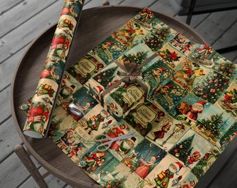 Vintage Christmas Wrapping Papers Vintage Christmas Gift Wrap Christmas Santa Gift Wrap
