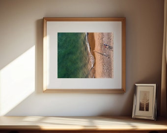 Aerial Beach Print, Ocean Wall Art, Coastal Home Decor