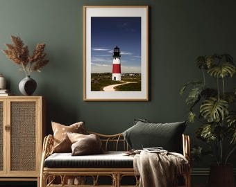 Sankaty Lighthouse Nantucket Photo Print: Coastal Wall Art