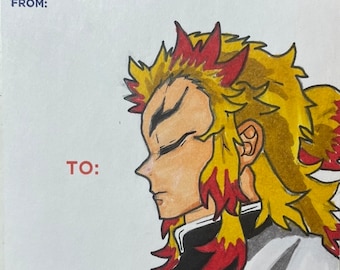 Rengoku (hand drawn sticker) demon slayer