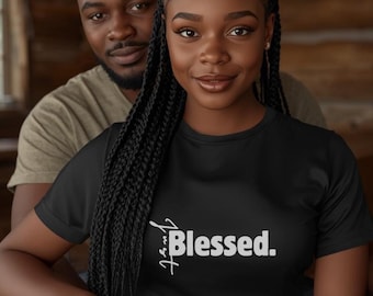 Camiseta con mensaje "Family Blessed" para hombre, camiseta cristiana con gráficos, camiseta con versículos bíblicos y fe, regalo religioso unisex.