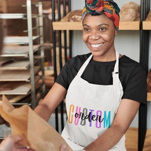 Custom All Over Print Adult Apron for Small Business Owners Personalized Branding Apron for Cooking, Baking, or Events