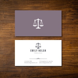 Modelo de cartão de visita paralegal (faça você mesmo, personalize no Canva, imprima em casa, cartão telefônico de assistente jurídico)