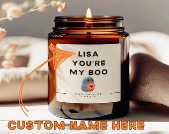 Custom You're My Boo Halloween Candles,Halloween Decor, Halloween Candle,Halloween Gifts,Pumpkin Spice Candle Gift for Boyfriend,Girlfriend
